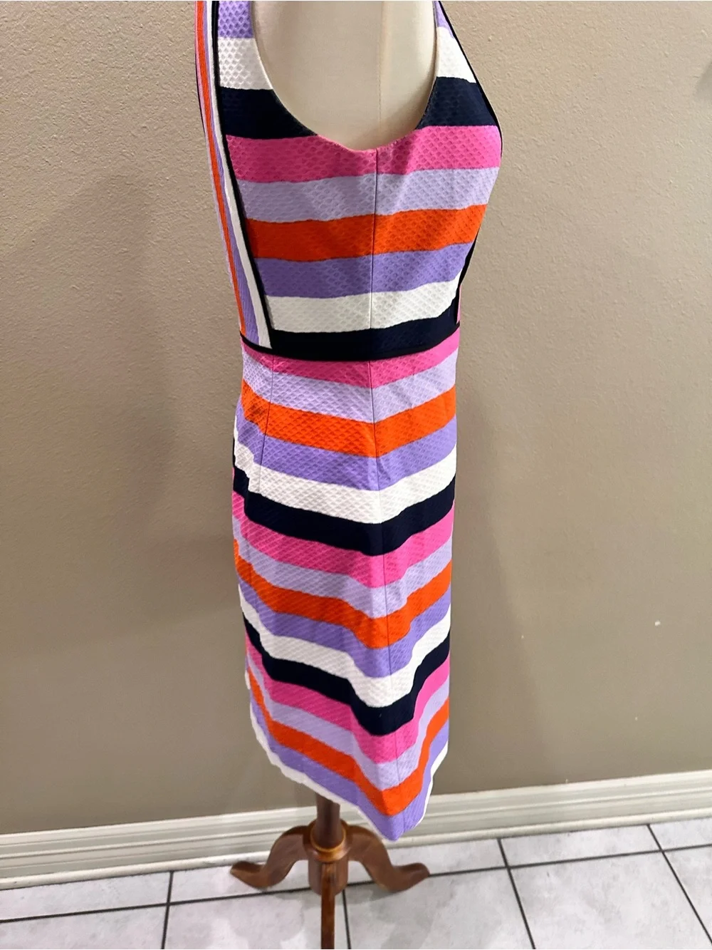 Kate Spade Sunset Stripe Jacquard Dress Striped Sleeveless A-Line Dress Size 0